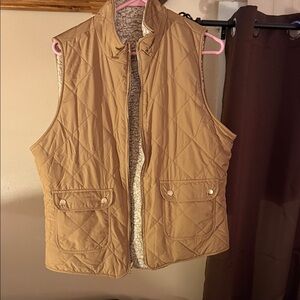 Women's Quilted Tan Vest Reversible.